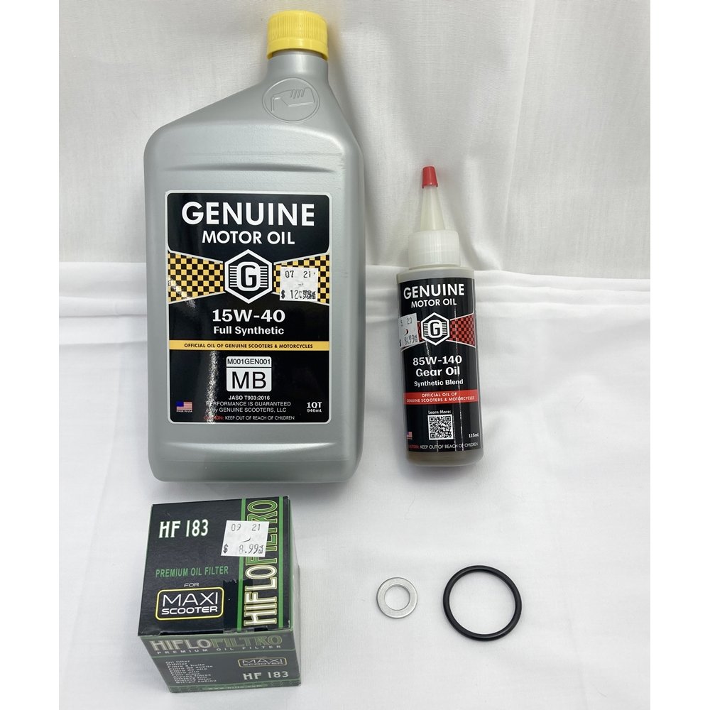 Oil change kit for the Genuine Buddy 125, Buddy 150, and Buddy 170i