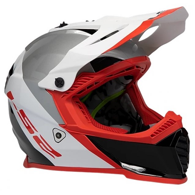 LS2 Gate Off-Road MX SxS Helmet Gloss Stripes Red/White/Blue Men's Large LG 